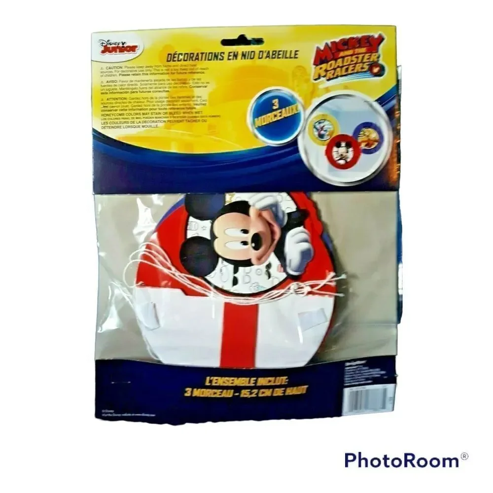 🌼🌼Disney Junior Mickey and the Roadster Racers honeycomb decos  NWT🌼🌼